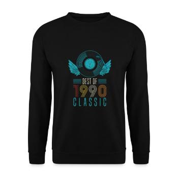 Best of 1990 Classic 32nd Birthday Record - Unisex Sweatshirt - black - Front - Alina (178cm) & Michal (187cm)