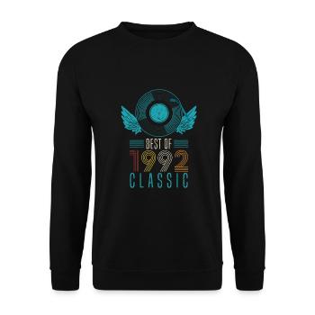 Best of 1992 Classic 30th Birthday Record - Unisex Sweatshirt - black - Front - Alina (178cm) & Michal (187cm)
