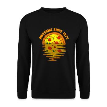 Awesome since 1972 Pizza 50th Birthday Gift - Unisex Sweatshirt - black - Front - Alina (178cm) & Michal (187cm)