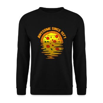 Awesome since 1971 Pizza 51. Geburtstag Geschenk - Unisex Pullover - Schwarz - Vorne - Alina (178cm) & Michal (187cm)