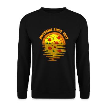 Awesome since 1992 Pizza 30. Geburtstag Geschenk - Unisex Pullover - Schwarz - Vorne - Alina (178cm) & Michal (187cm)