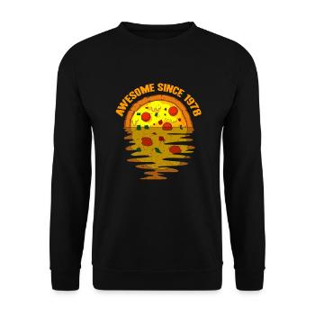 Awesome since 1978 Pizza 44. Geburtstag Geschenk - Unisex Pullover - Schwarz - Vorne - Alina (178cm) & Michal (187cm)