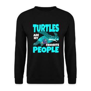 Tortue Biologiste marin Tortues - Sweat-shirt Unisexe - noir - Devant - Alina (178cm) & Michal (187cm)