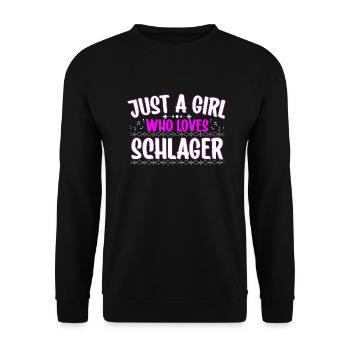 schlager Mädchen Schlagerparty Volksmusik - Unisex Pullover - Schwarz - Vorne - Alina (178cm) & Michal (187cm)