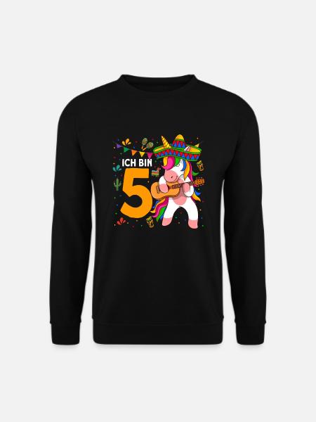 ich bin 5 Einhorn 5. Geburtstag Geschenk - Unisex Pullover - Schwarz