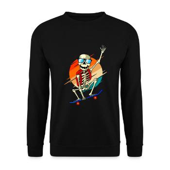 Skateboard skeleton skating skater - Unisex Sweatshirt - black - Front - Alina (178cm) & Michal (187cm)