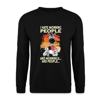 i Hate Morning People Mornings And People vintage - Unisex Sweatshirt - black - Front - Alina (178cm) & Michal (187cm)