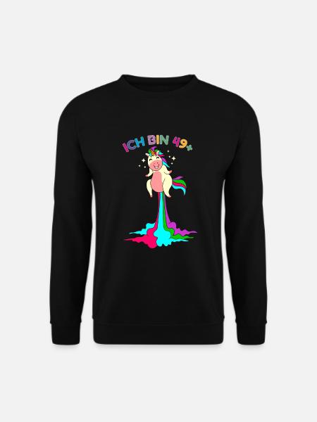 ich bin 49 plus pupsender Einhorn 50. Geburtstag - Unisex Pullover - Schwarz