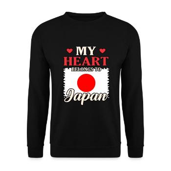Japan - Unisex Pullover - Schwarz - Vorne - Alina (178cm) & Michal (187cm)