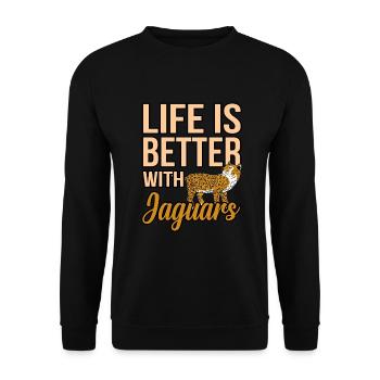 Jaguar - Unisex Pullover - Schwarz - Vorne - Alina (178cm) & Michal (187cm)