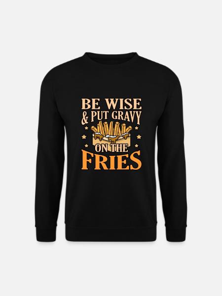 Poutine Kanadisches Fastfood - Unisex Pullover - Schwarz