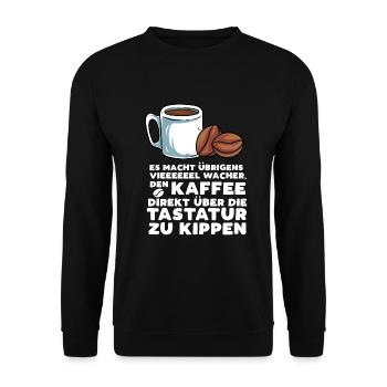 Kaffee Montag Morgen - Unisex Pullover - Schwarz - Vorne - Alina (178cm) & Michal (187cm)