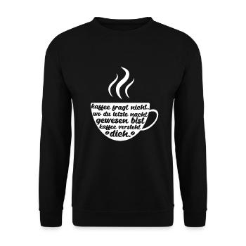 Kaffee Fragt Nicht - Unisex Pullover - Schwarz - Vorne - Alina (178cm) & Michal (187cm)