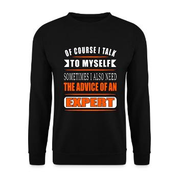 drôle de dicton Expert | Chemise colorée - Sweat-shirt Unisexe - noir - Devant - Alina (178cm) & Michal (187cm)