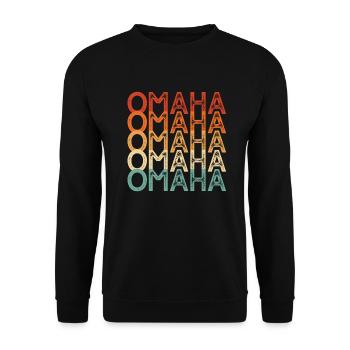 Omaha Nebraska - Unisex Pullover - Schwarz - Vorne - Alina (178cm) & Michal (187cm)