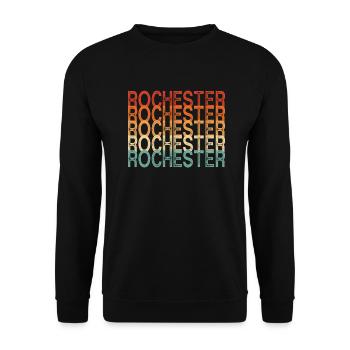 Rochester Newyork - Unisex Pullover - Schwarz - Vorne - Alina (178cm) & Michal (187cm)