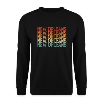 New Orleans, Louisiana - Unisex Pullover - Schwarz - Vorne - Alina (178cm) & Michal (187cm)