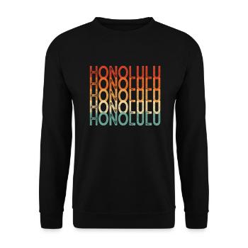 Honolulu Hawaii - Unisex Sweatshirt - black - Front - Alina (178cm) & Michal (187cm)