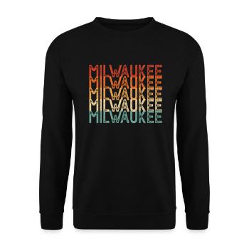 Milwaukee Wisconsin - Unisex Pullover - Schwarz - Vorne - Alina (178cm) & Michal (187cm)