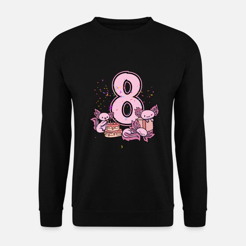 8. Geburtstag Axolotl - Unisex Pullover - Schwarz