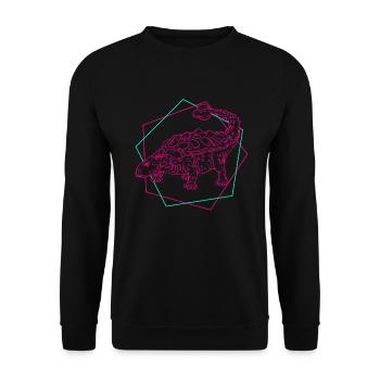 Ankylosaurus Dinosaur - Unisex Sweatshirt - black - Front - Alina (178cm) & Michal (187cm)