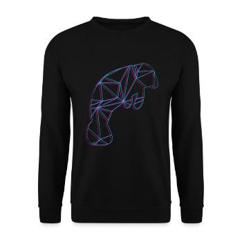 Lamantin polygonal - Sweat-shirt Unisexe - noir - Devant - Alina (178cm) & Michal (187cm)