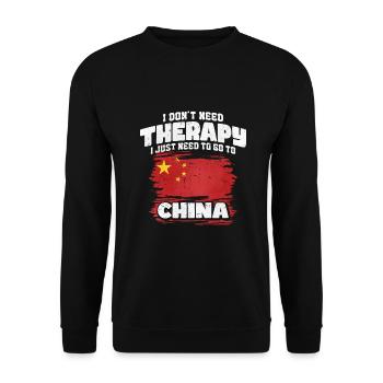 China - Unisex Sweatshirt - black - Front - Alina (178cm) & Michal (187cm)