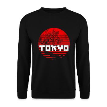 Tokio Japan Bonsai Baum - Unisex Pullover - Schwarz - Vorne - Alina (178cm) & Michal (187cm)