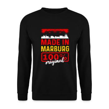 Made In Marburg 100% Original - Unisex Pullover - Schwarz - Vorne - Alina (178cm) & Michal (187cm)