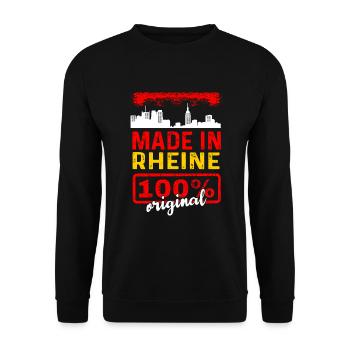 Made In Rheine 100% Original - Unisex Pullover - Schwarz - Vorne - Alina (178cm) & Michal (187cm)