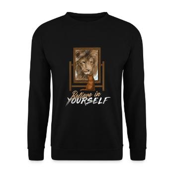 Motivation Lion - Sweat-shirt Unisexe - noir - Devant - Alina (178cm) & Michal (187cm)