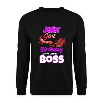 Juillet Anniversaire Drôle Cadeau - Sweat-shirt Unisexe - noir - Devant - Alina (178cm) & Michal (187cm)