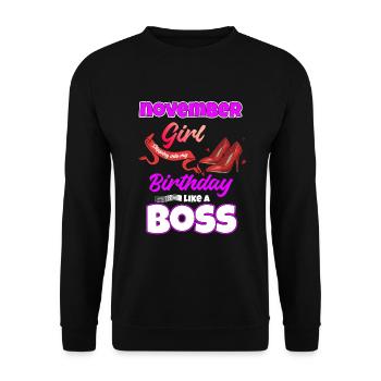 Novembre Anniversaire Drôle Cadeau - Sweat-shirt Unisexe - noir - Devant - Alina (178cm) & Michal (187cm)
