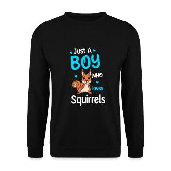 Nur Ein Junge, Der Eichhörnchen Liebt - Unisex Pullover - Schwarz - Vorne - Alina (178cm) & Michal (187cm)