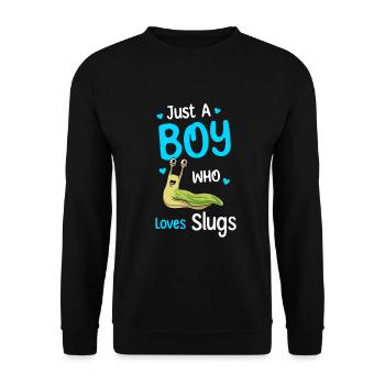 Nur Ein Junge, Der Schnecken Liebt - Unisex Pullover - Schwarz - Vorne - Alina (178cm) & Michal (187cm)