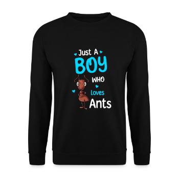 Nur Ein Junge, Der Ameisen Liebt - Unisex Pullover - Schwarz - Vorne - Alina (178cm) & Michal (187cm)