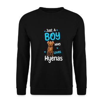 Juste un garçon qui aime les hyènes - Sweat-shirt Unisexe - noir - Devant - Alina (178cm) & Michal (187cm)