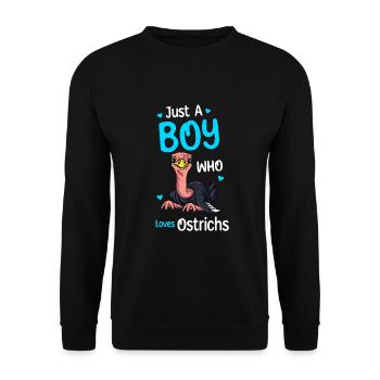 Nur Ein Junge, Der Strauße Liebt - Unisex Pullover - Schwarz - Vorne - Alina (178cm) & Michal (187cm)