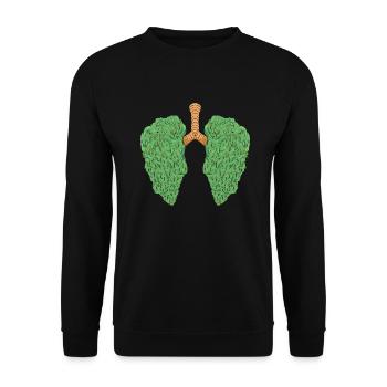 Fente de cannabis - Sweat-shirt Unisexe - noir - Devant - Alina (178cm) & Michal (187cm)