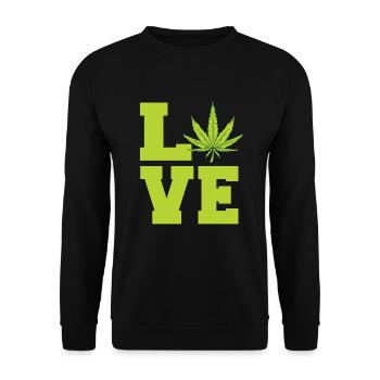 J’adore le cannabis biologique - Sweat-shirt Unisexe - noir - Devant - Alina (178cm) & Michal (187cm)