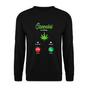 Fumer du cannabis - Sweat-shirt Unisexe - noir - Devant - Alina (178cm) & Michal (187cm)