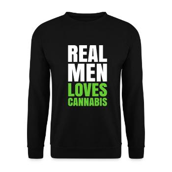 Les hommes aiment le cannabis - Sweat-shirt Unisexe - noir - Devant - Alina (178cm) & Michal (187cm)
