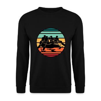 Fluss Rafting - Unisex Pullover - Schwarz - Vorne - Alina (178cm) & Michal (187cm)
