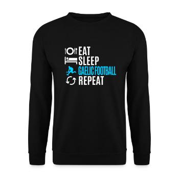 Eat Sleep Gaelic Football Repeat - Unisex Sweatshirt - black - Front - Alina (178cm) & Michal (187cm)