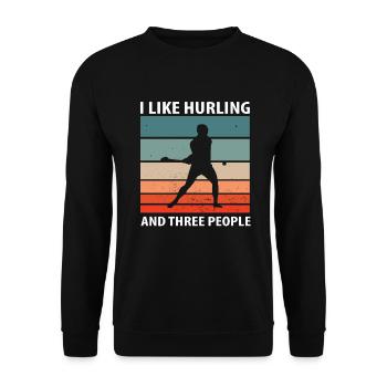 Schleudern Hurling - Unisex Pullover - Schwarz - Vorne - Alina (178cm) & Michal (187cm)
