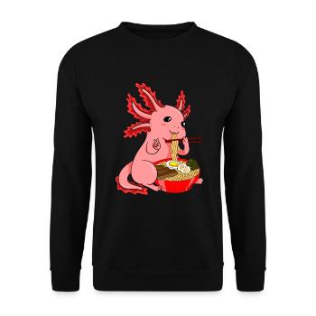 Axolotl Cadeau Axolotl Costume Ramen Nouilles - Sweat-shirt Unisexe - noir - Devant - Alina (178cm) & Michal (187cm)