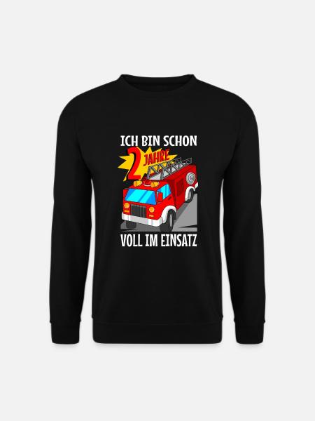 2 jahre Feuerwehrmann Feuerwehrauto 2. Geburtstag - Unisex Pullover - Schwarz