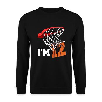Je suis 12 Basketball 12th birthday basketball player - Sweat-shirt Unisexe - noir - Devant - Alina (178cm) & Michal (187cm)