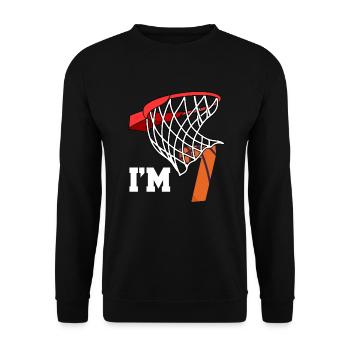 Je suis 7 Basketteur 7ème anniversaire basketteur - Sweat-shirt Unisexe - noir - Devant - Alina (178cm) & Michal (187cm)