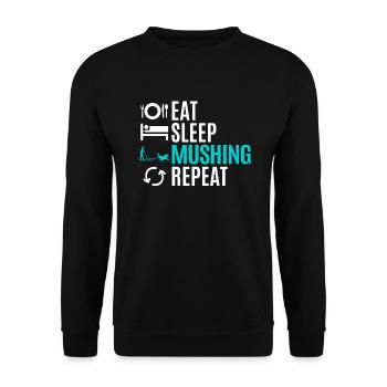 Sled Dog Racing Sled Dog Gift - Unisex Sweatshirt - black - Front - Alina (178cm) & Michal (187cm)